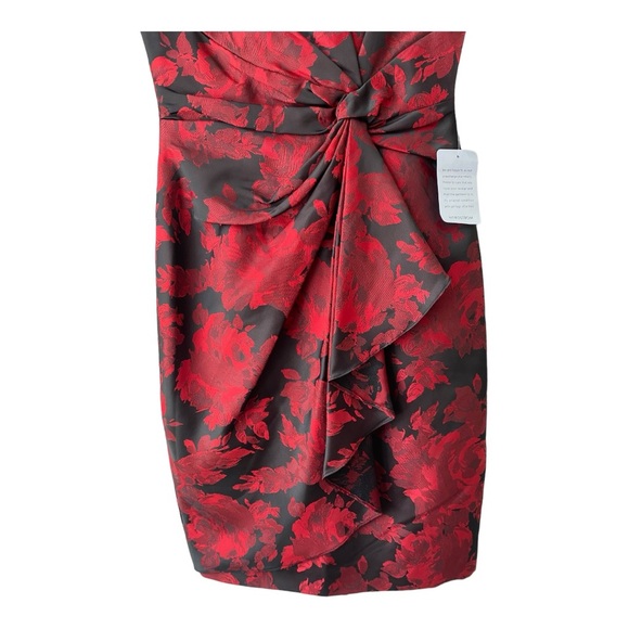 Maggy London Side Drape Sheath Dress Twist Front Boat Neck Cocktail size 6 NWT - Picture 10 of 16